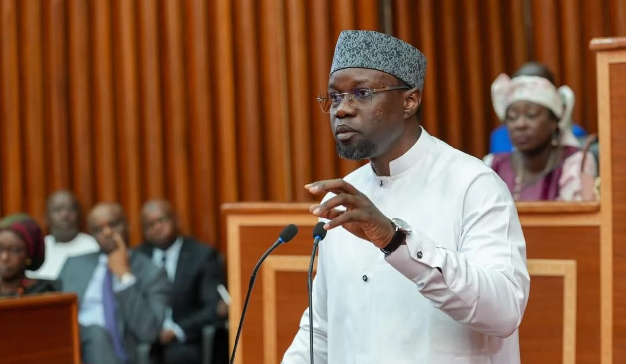 Portrait d’Ousmane Sonko lors d’une intervention à l’Assemblée nationale
