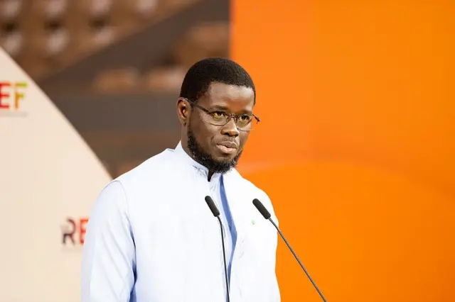 Le président sénégalais Bassirou Diomaye Faye lors d'un événement international