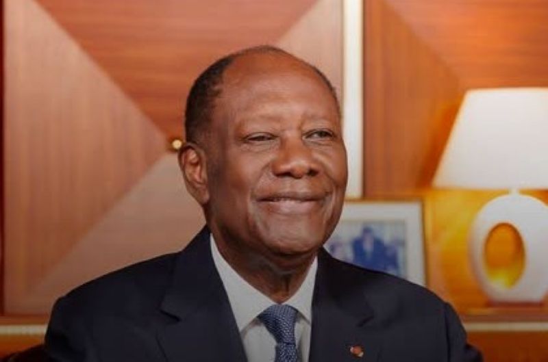 Portrait officiel du président Alassane Dramane Ouattara lors d'une allocution