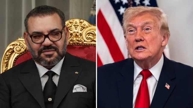 Le roi Mohammed VI et le président Donald Trump lors d'un sommet bilatéral