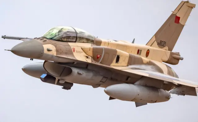 Avion de combat F-16 marocain, symbole de la coopération militaire américaine